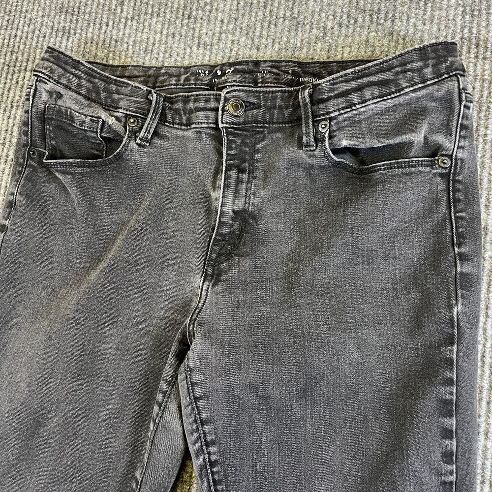 Mossimo Womens Skinny Jeans Gray Stretch Mid Rise 5-Pocket Power Stretch Size 14